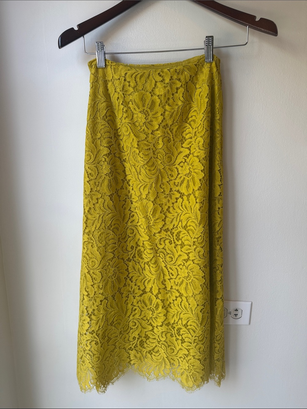 & Other Stories - Lace Midi Skirt in Chartreuse - Size 0